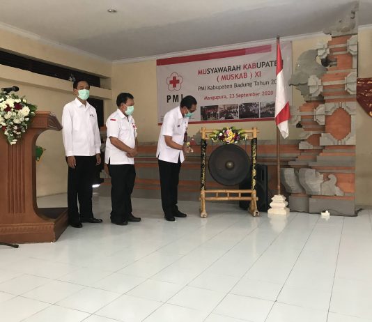 Musyawarah Kabupaten (MUSKAB) 5 Tahunan PMI Kabupaten Badung digelar di tengah pandemi, harapkan selalu terdepan saat situasi pandemic Covid-19