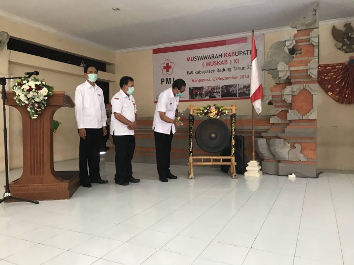 Musyawarah Kabupaten (MUSKAB) 5 Tahunan PMI Kabupaten Badung digelar di tengah pandemi, harapkan selalu terdepan saat situasi pandemic Covid-19